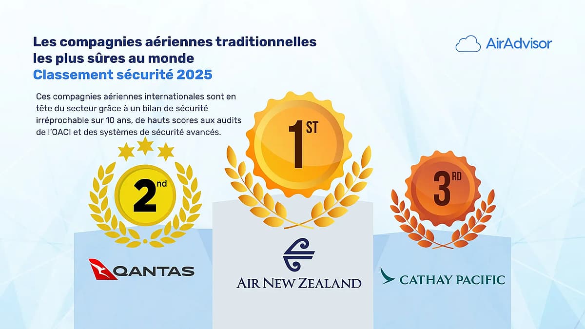 Les compagnies aeriennes traditionnelles les plus sures au monde
