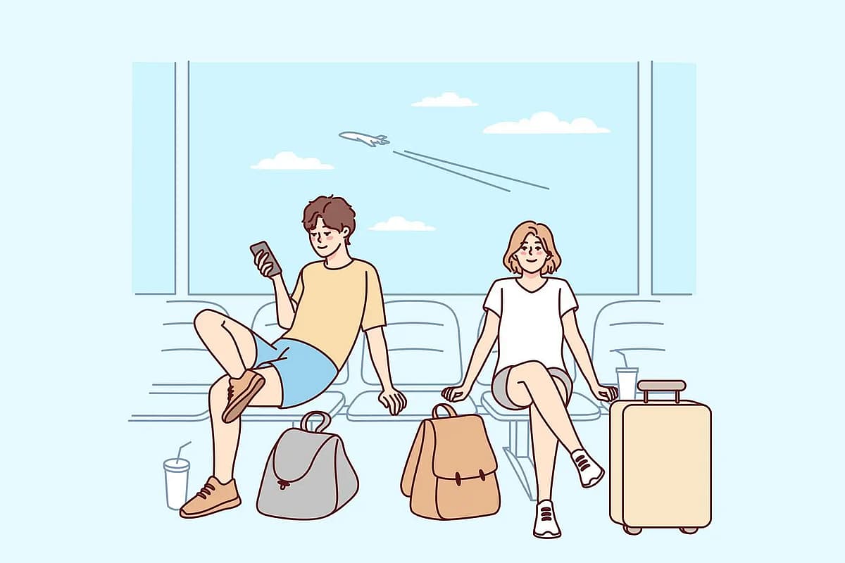 a couple in airport