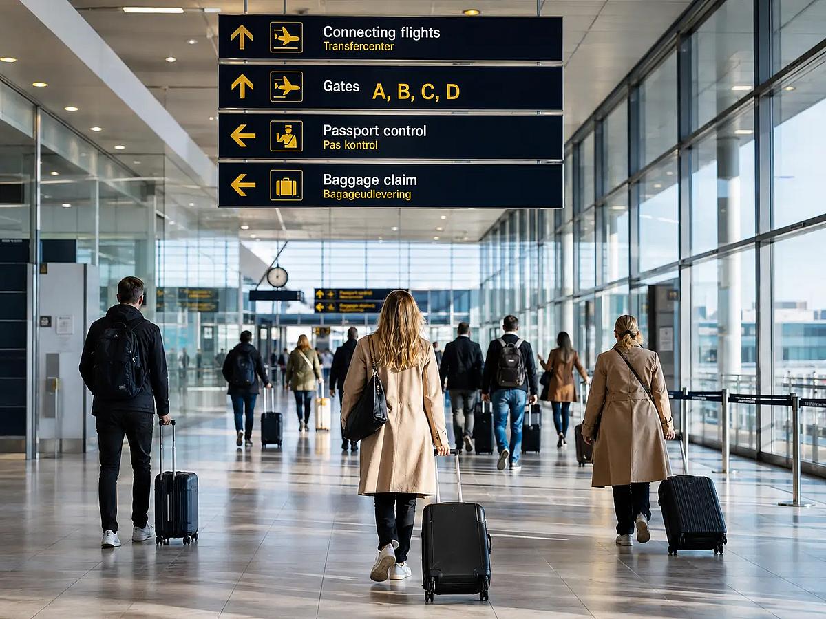 skilt for flyplasstransport i K&oslash;benhavn
