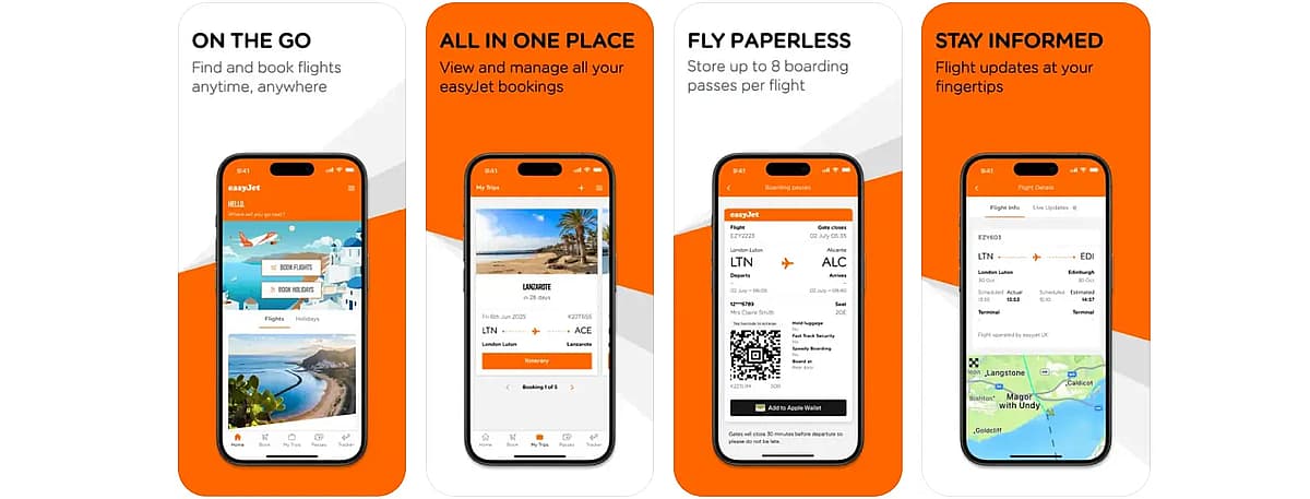 easyJet mobiele app