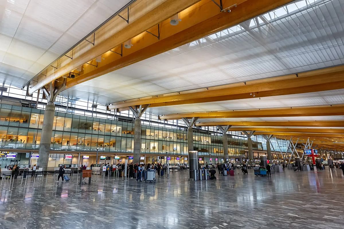 Terminal of Oslo Gardermoen airport in Norway
