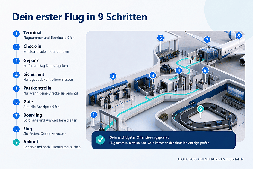 Dein erster Flug in 9 Schritten
