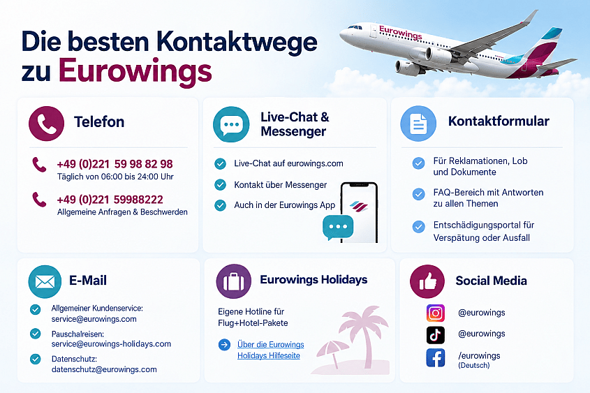 Eurowings alle Kontaktm&ouml;glichkeiten