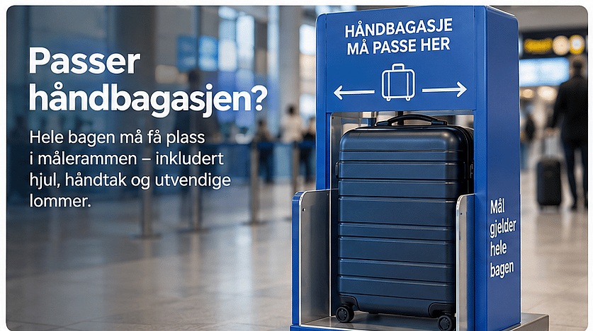H&aring;ndbagasje i m&aring;leramme ved gaten