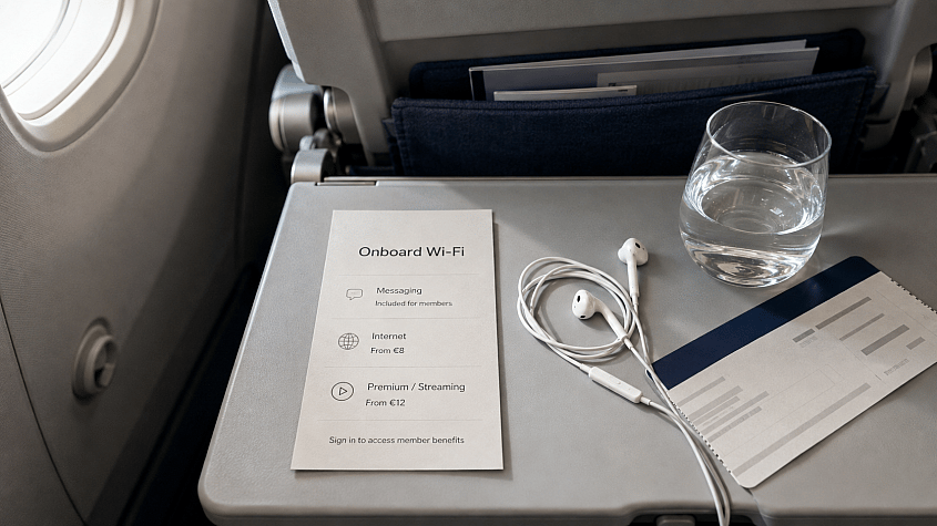kartica sa cenama Wi-Fi paketa u avionu