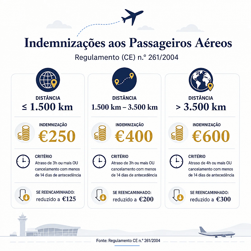 Infogr&aacute;fico com os valores de indemniza&ccedil;&atilde;o por dist&acirc;ncia do voo Ryanair