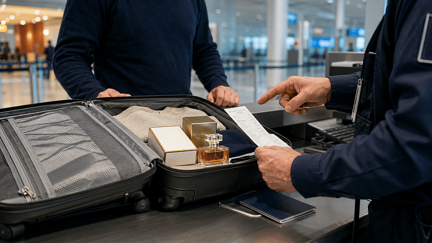 carinska kontrola parfema kupljenog u inostranstvu na aerodromu