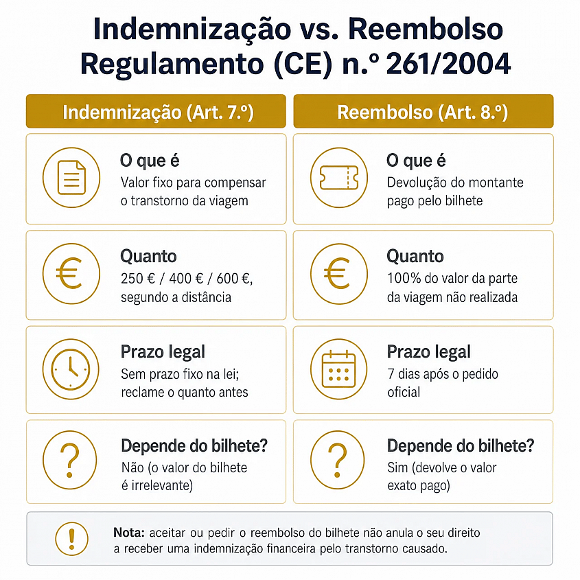indemniza&ccedil;&atilde;o vs reembolso Regulamento CE 261/2004