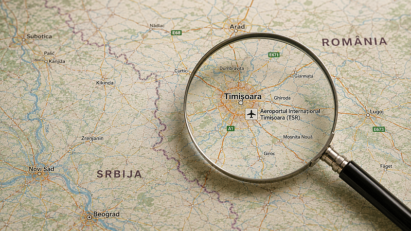 aerodrom Temi&scaron;var pod lupom na mapi