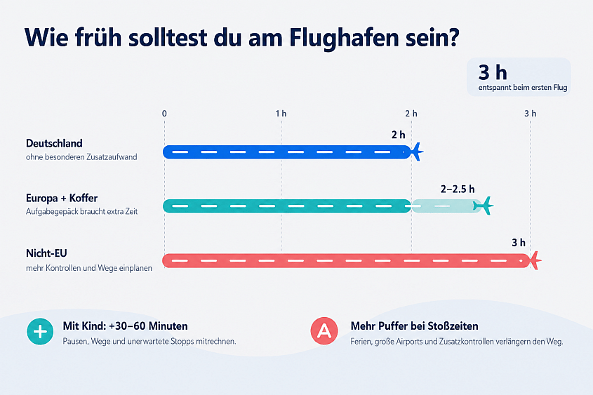 Wie fr&uuml;h solltest du am Flughafen sein